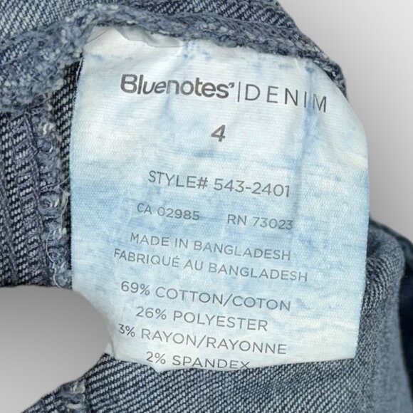 Bluenotes High Rise Mom Denim Cargo Shorts Size 4 Utility Pockets Rolled Hem - Picture 6 of 8